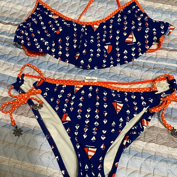 SPERRY Nautical 2pc Swimsuit - Picture 1 of 5